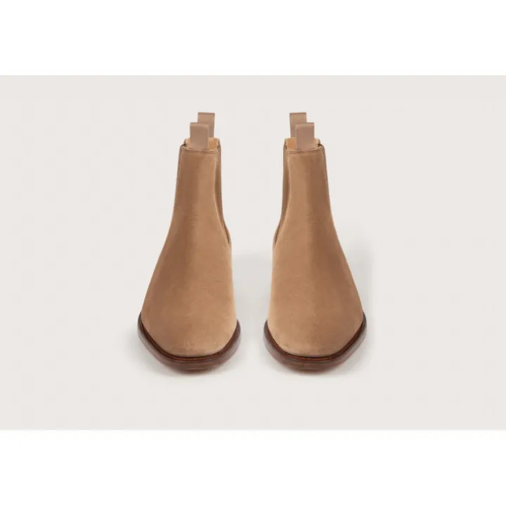 Heschung Les Intemporels|Bottines|Bottine Frêne HydrovelourscolorisTerre,semelleCuir