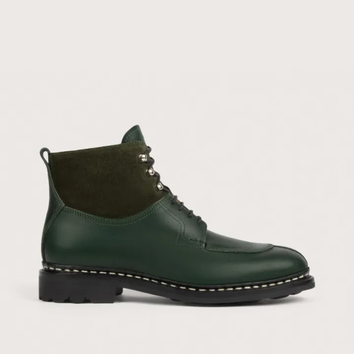 Heschung Les Intemporels|Bottines Et Bottes|Bottine Ginkgo Suportlo/HydrovelourscolorisSapin,semelleRavel