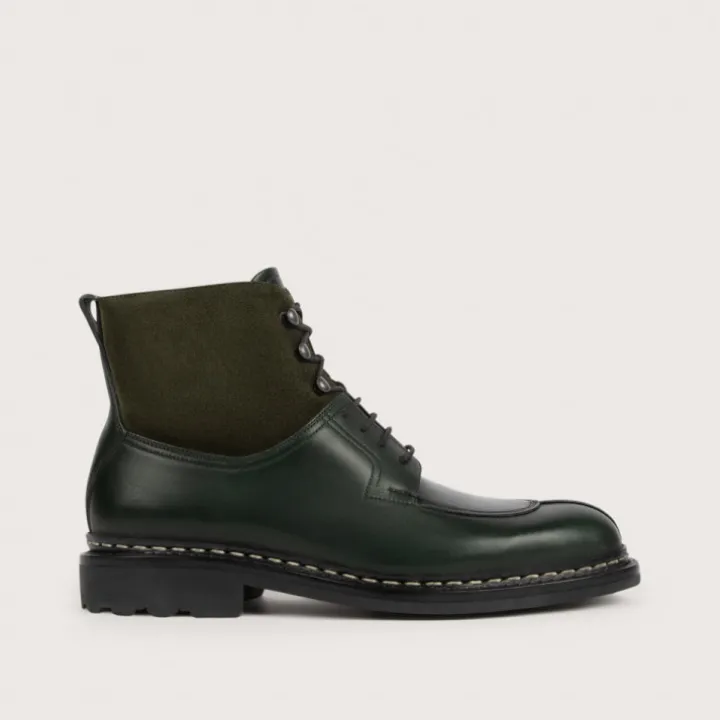 Heschung Les Intemporels|Bottines|Bottine Ginkgo Suportlo/HydrovelourscolorisSapin,semelleRavel