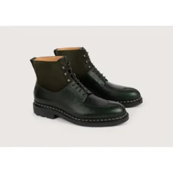 Heschung Les Intemporels|Bottines|Bottine Ginkgo Suportlo/HydrovelourscolorisSapin,semelleRavel