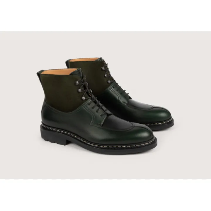Heschung Les Intemporels|Bottines|Bottine Ginkgo Suportlo/HydrovelourscolorisSapin,semelleRavel