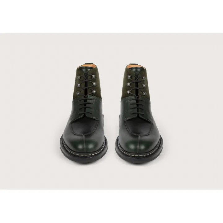 Heschung Les Intemporels|Bottines|Bottine Ginkgo Suportlo/HydrovelourscolorisSapin,semelleRavel