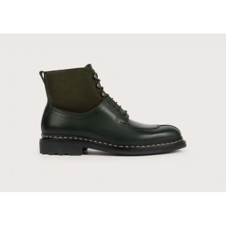 Heschung Les Intemporels|Bottines|Bottine Ginkgo Suportlo/HydrovelourscolorisSapin,semelleRavel
