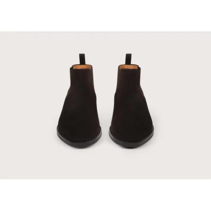 Heschung Les Intemporels|Bottines|Chelsea Boots Fusain HydrovelourscolorisMoro,semelleOnyx