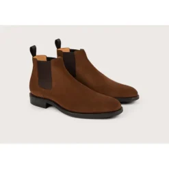 Heschung Les Intemporels|Bottines|Chelsea Boots Fusain HydrovelourscolorisCigare,semelleOnyx