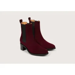 Heschung Les Intemporels|Bottines Et Bottes|Chelsea Boots Maud VelourscolorisAubergine,semelleCuir