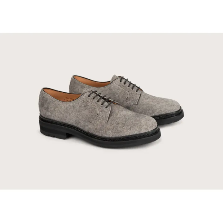 Heschung Derbies|Derby Aronia Velours/FeutrecolorisGrey,semelleCommando