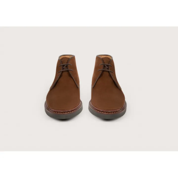Heschung Les Intemporels|Bottines|Desert Boot Genêt HydrovelourscolorisCigare,semelleHu00e9vu00e9a