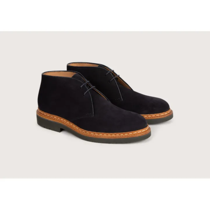 Heschung Les Intemporels|Bottines|Desert Boot Genêt HydrovelourscolorisNavy,semelleHu00e9vu00e9a