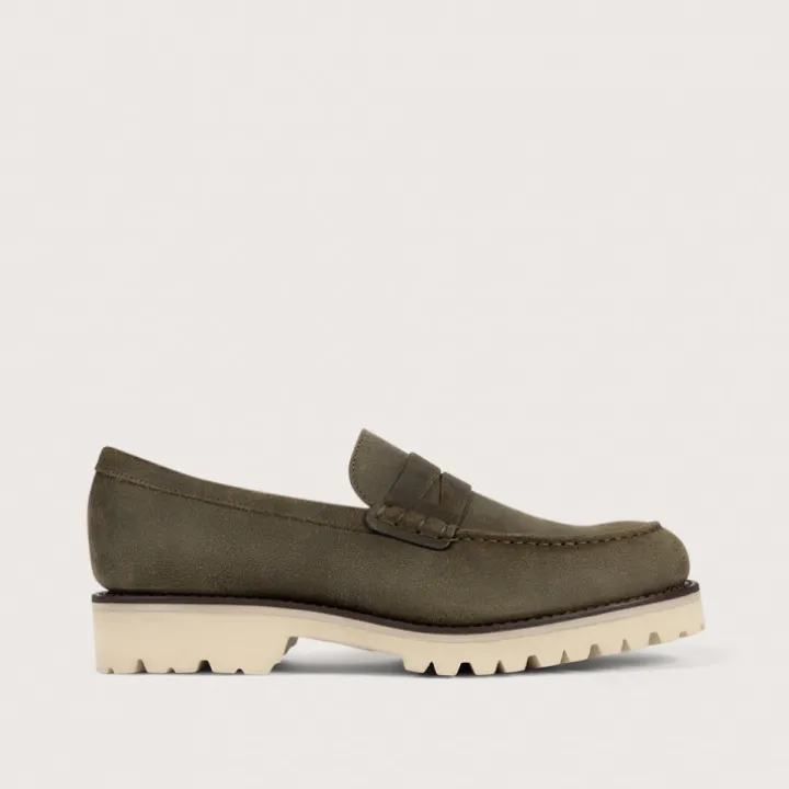 Heschung Mocassins|Mocassin Aloe VeloursGcolorisKaki,semelleG-Light