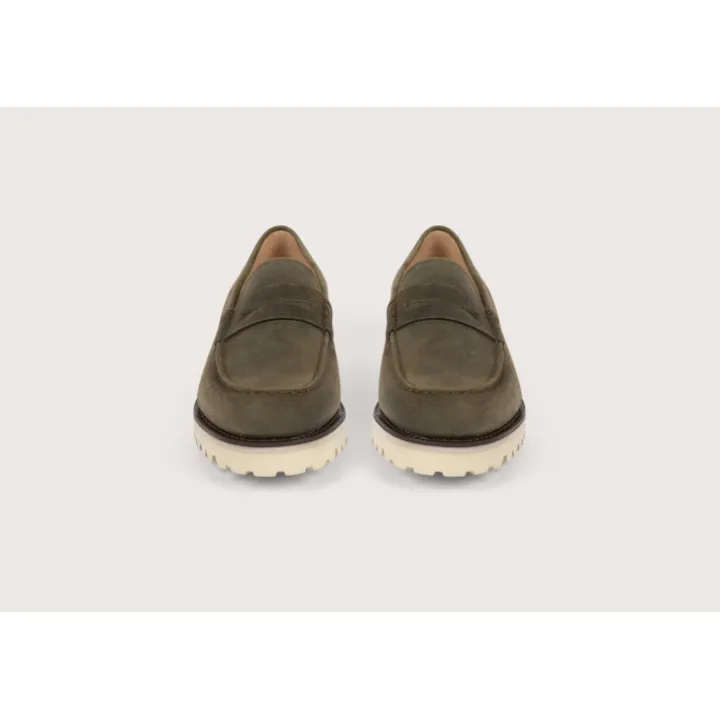 Heschung Mocassins|Mocassin Aloe VeloursGcolorisKaki,semelleG-Light