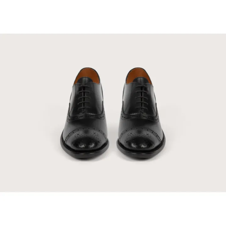 Heschung Richelieus|Richelieu Morine BoxcolorisNoir,semelleCuir